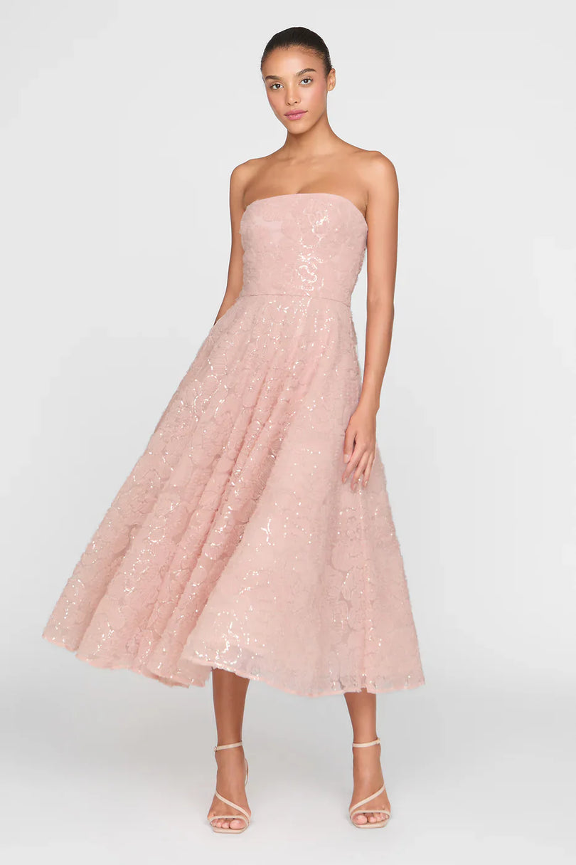 Theia Couture Strapless Midi Dress 88115776