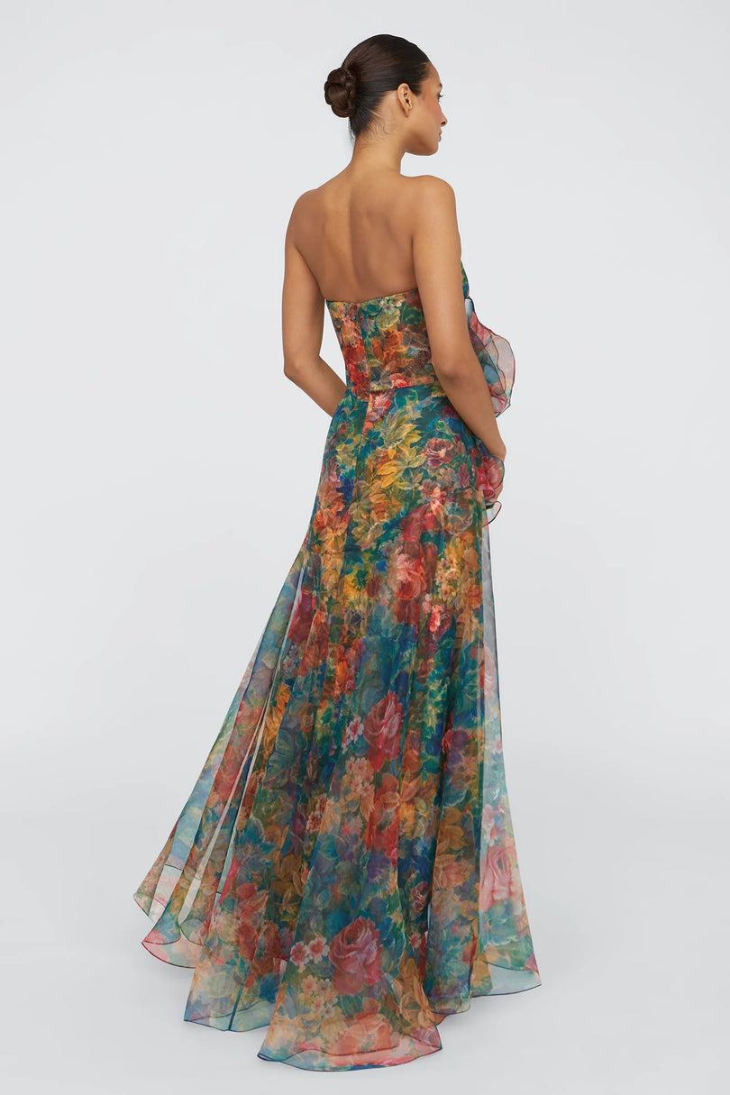 Theia "Leora" Rosette Ruffle Gown 88114353