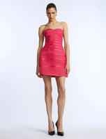 BCBG Sheer Volume Strapless Mini Dress 791120