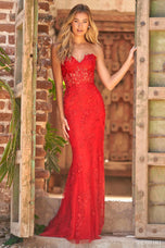 Sherri Hill Strapless Lace Dress 54227