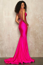 Sherri Hill V-Neck Long Prom Dress 54228
