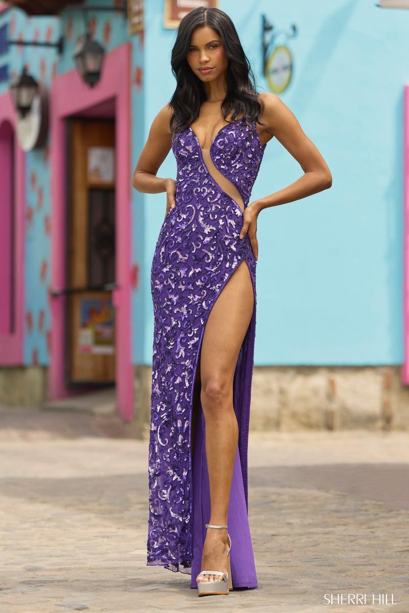 Sherri Hill Long Sequin Prom Dress 55458