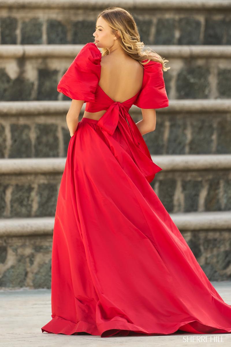 Sherri Hill Two Piece Balloon Sleeve Dress 55630 Sherri Hill Two Piece Balloon Sleeve Dress 55630