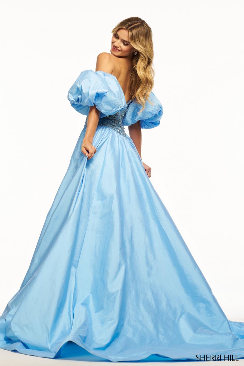 Sherri Hill Ball Gown Balloon Sleeve Dress 55641 Sherri Hill Ball Gown Balloon Sleeve Dress 55641