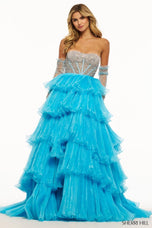 Sherri Hill Strapless Ruffle Ball Gown 55648