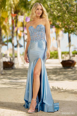 Sherri Hill Corset Mermaid Satin Prom Dress 55649