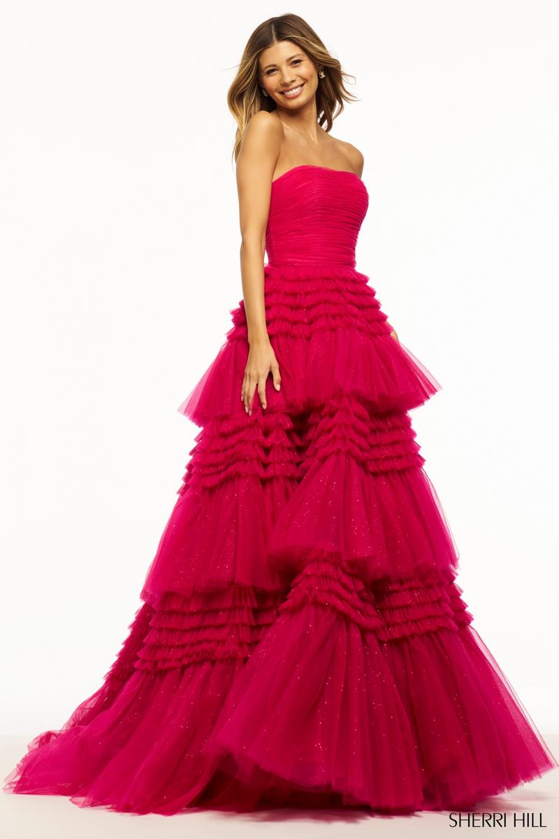 Sherri Hill Long Tulle Prom Dress 55677