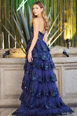 Sherri Hill One Shoulder Ruffle Sequin Prom Dress 55799