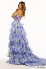 Sherri Hill Floral Print Ruffle Prom Dress 55980
