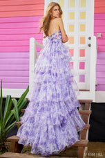 Sherri Hill Floral Print Ruffle Prom Dress 55980