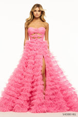 Sherri Hill Strapless Ruffle Ball Gown Prom Dress 55981