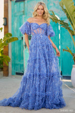 Sherri Hill Off Shoulder Floral Print Prom Dress 56009