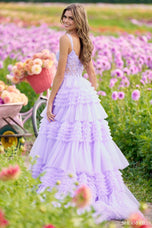 Sherri Hill Tulle Ruffle Ball Gown Prom Dress 56019