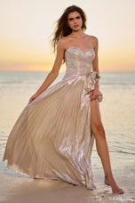Sherri Hill Strapless Pleated Prom Dress 56026