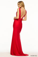 Sherri Hill Jersey V-Neck Prom Dress 56045