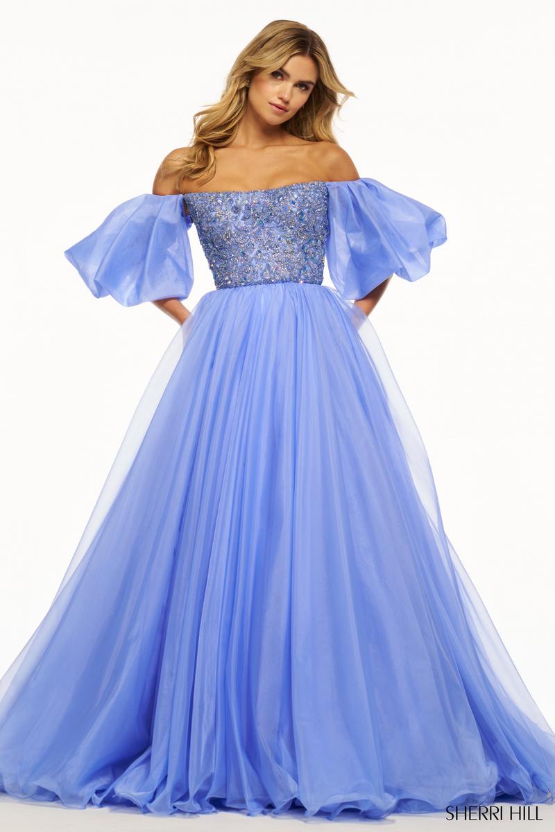 Sherri Hill Organza Ball Gown Prom Dress 56052