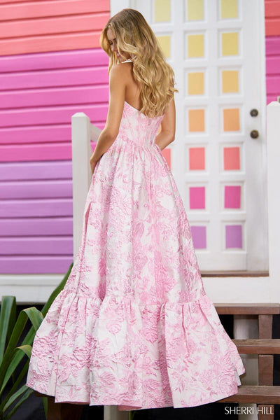 Sherri Hill Floral Brocade Prom Dress 56055 Lilac / 0