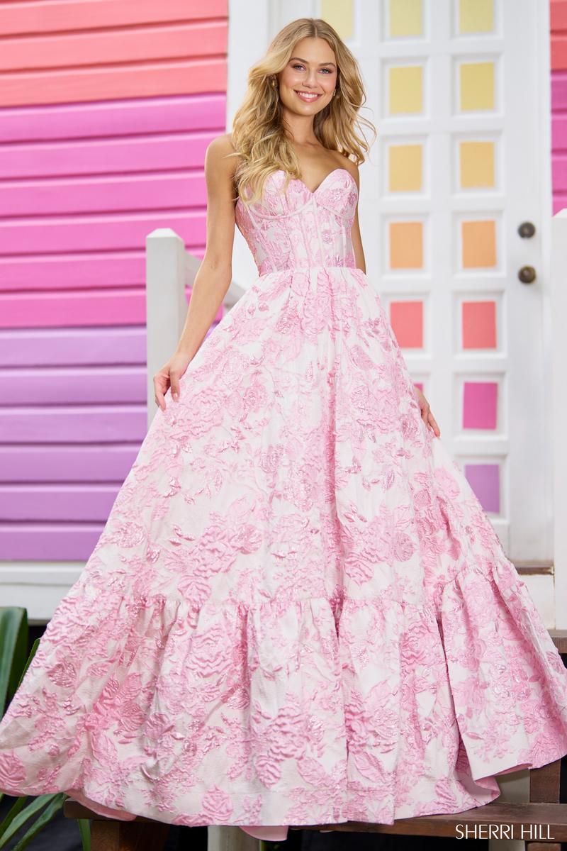 Sherri Hill Floral Brocade Prom Dress 56055