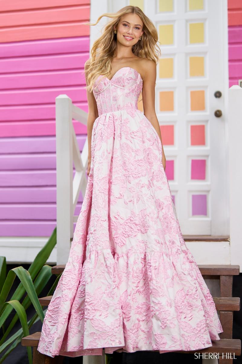 Sherri Hill Floral Brocade Prom Dress 56055 - Main Image