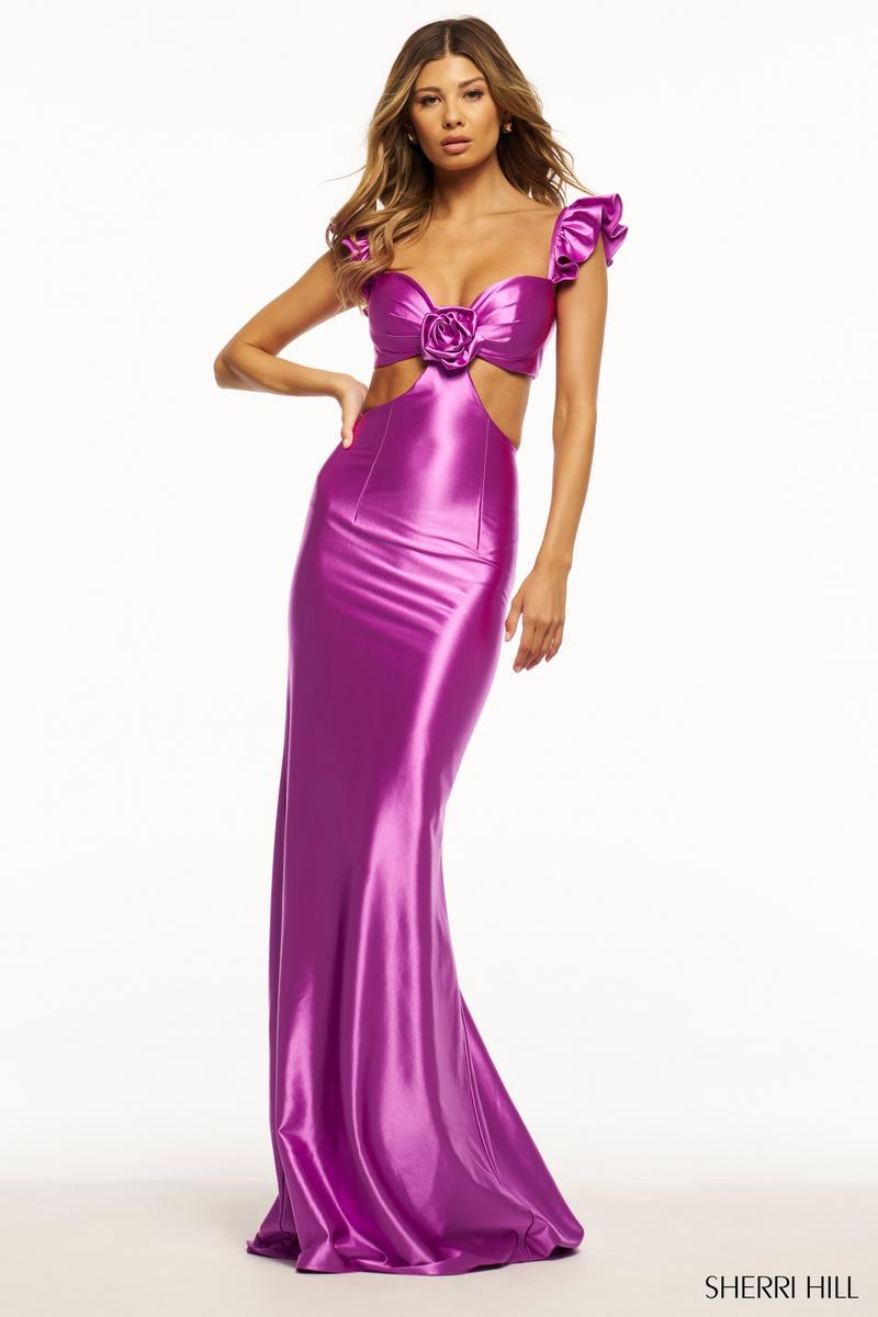 Sherri Hill Satin Tight Prom Dress 56056