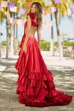 Sherri Hill Satin A-Line Prom Dress 56057