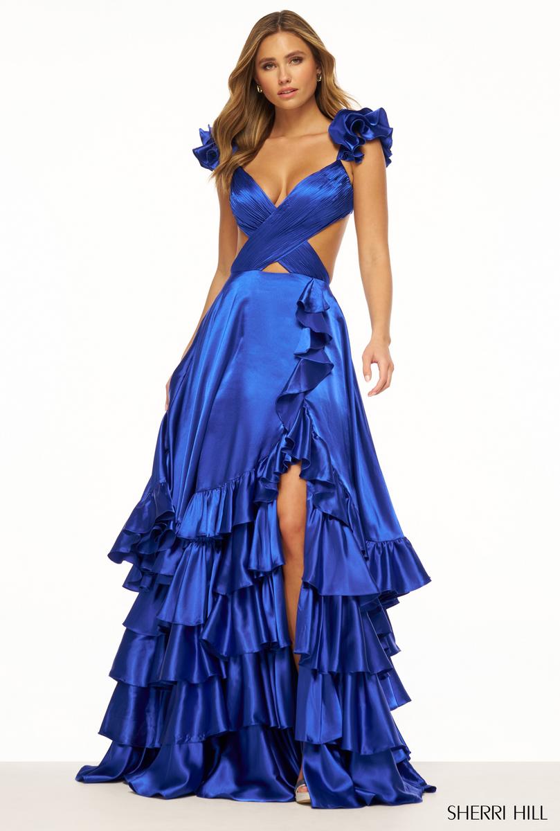 Sherri Hill Satin A-Line Prom Dress 56057