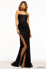 Sherri Hill Stretch Lace Fitted Prom Dress 56063
