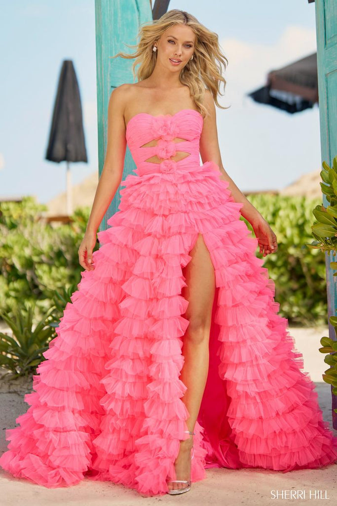 Sherri Hill Keyhole Ball Gown Prom Dress 56067