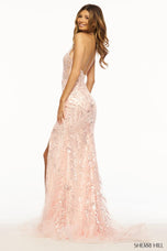 Sherri Hill Straight Sequined Lace Halter Prom Dress 56103