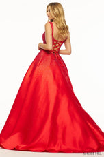 Sherri Hill Mikado Hot Fix Stone Ball Gown Prom Dress 56106