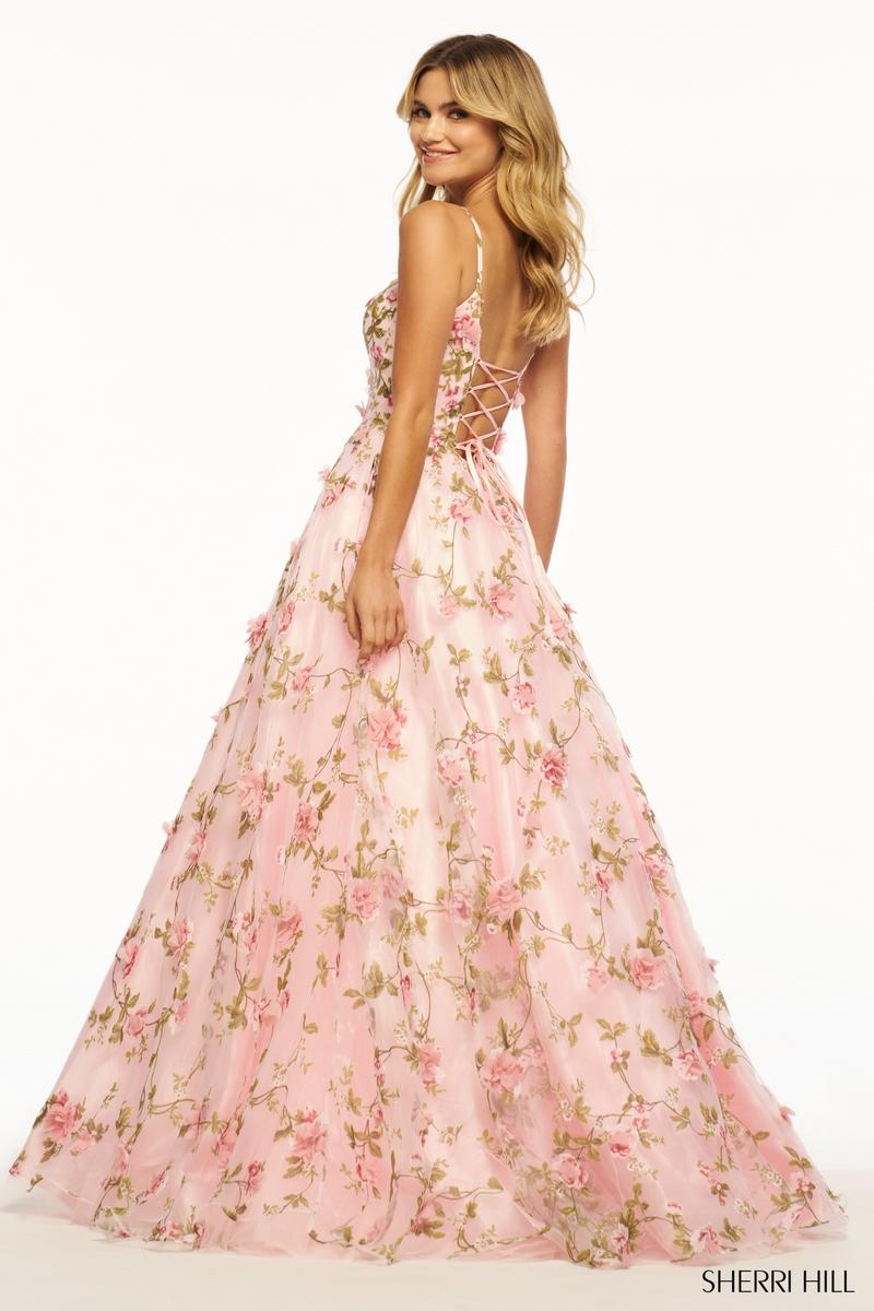 Sherri Hill 3D Floral Prom Dress 56107