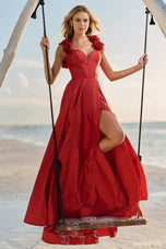 Sherri Hill 3D Rosette Corset Top A-line Prom Dress 56123