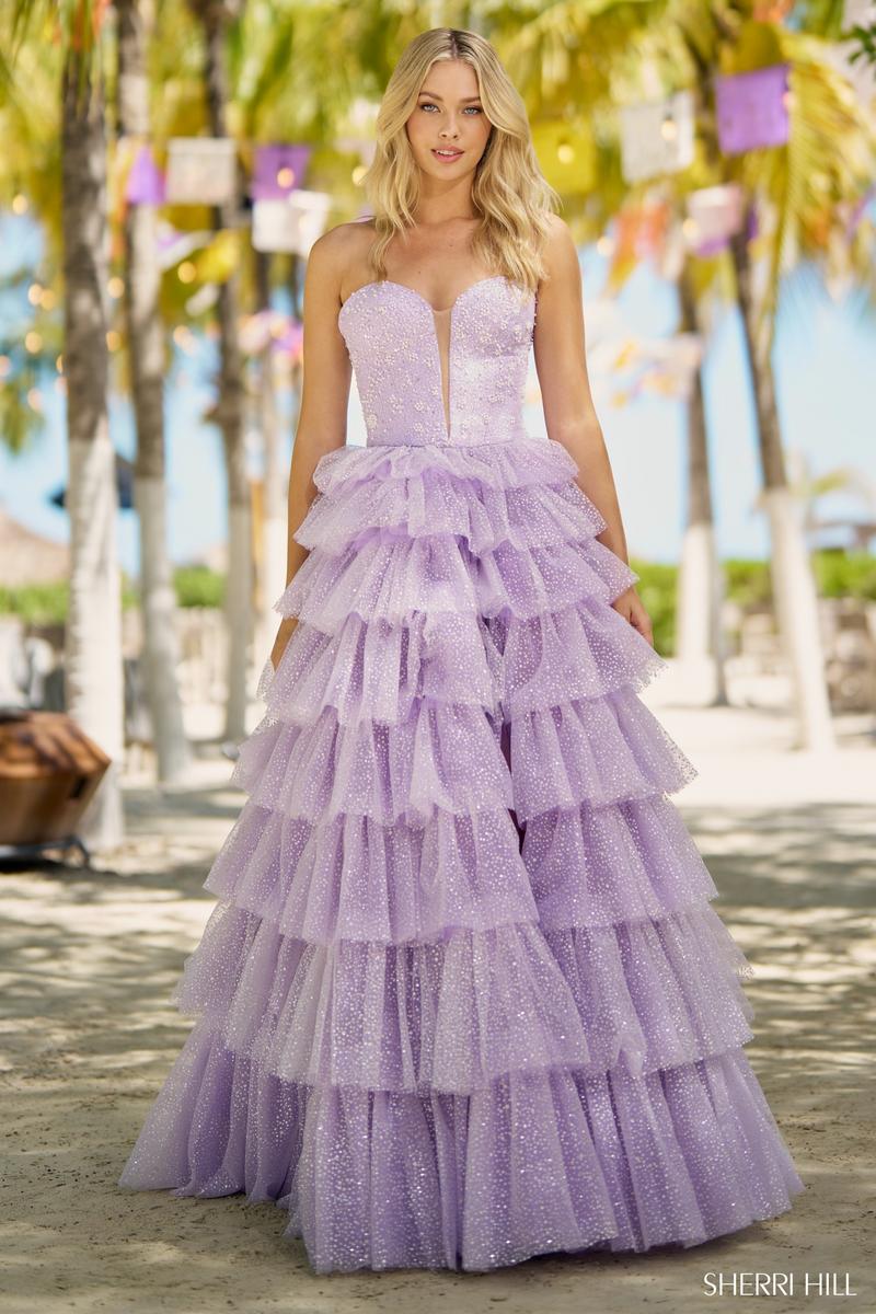 Sherri Hill Strapless Ruffle Prom Dress 56139