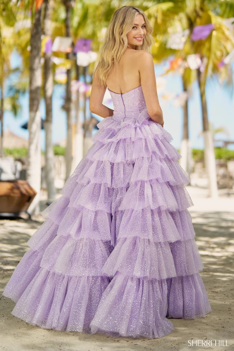 Sherri Hill Strapless Ruffle Prom Dress 56139