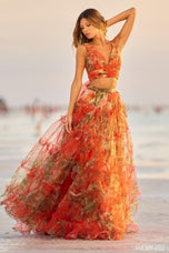 Sherri Hill Floral Two Piece Prom Dress 56151