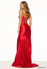 Sherri Hill Simple Satin Corset Prom Dress 56158