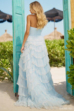 Sherri Hill Strapless Scalloped Tulle Aline Prom Dress 56159