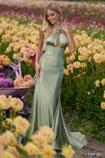 Sherri Hill Satin Keyhole Prom Dress 56167