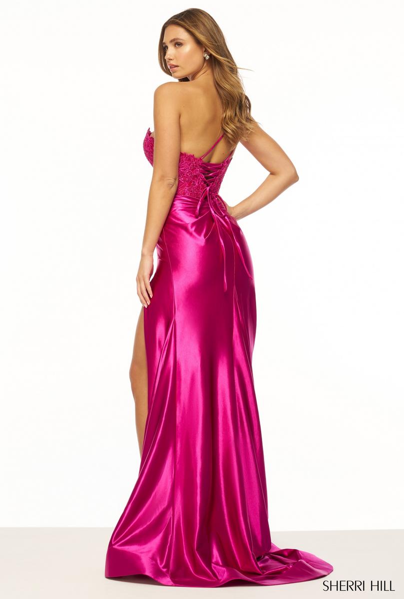 Sherri Hill One Shoulder Corset Prom Dress 56174
