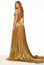 Sherri Hill Lame Cut Out Prom Dress 56187