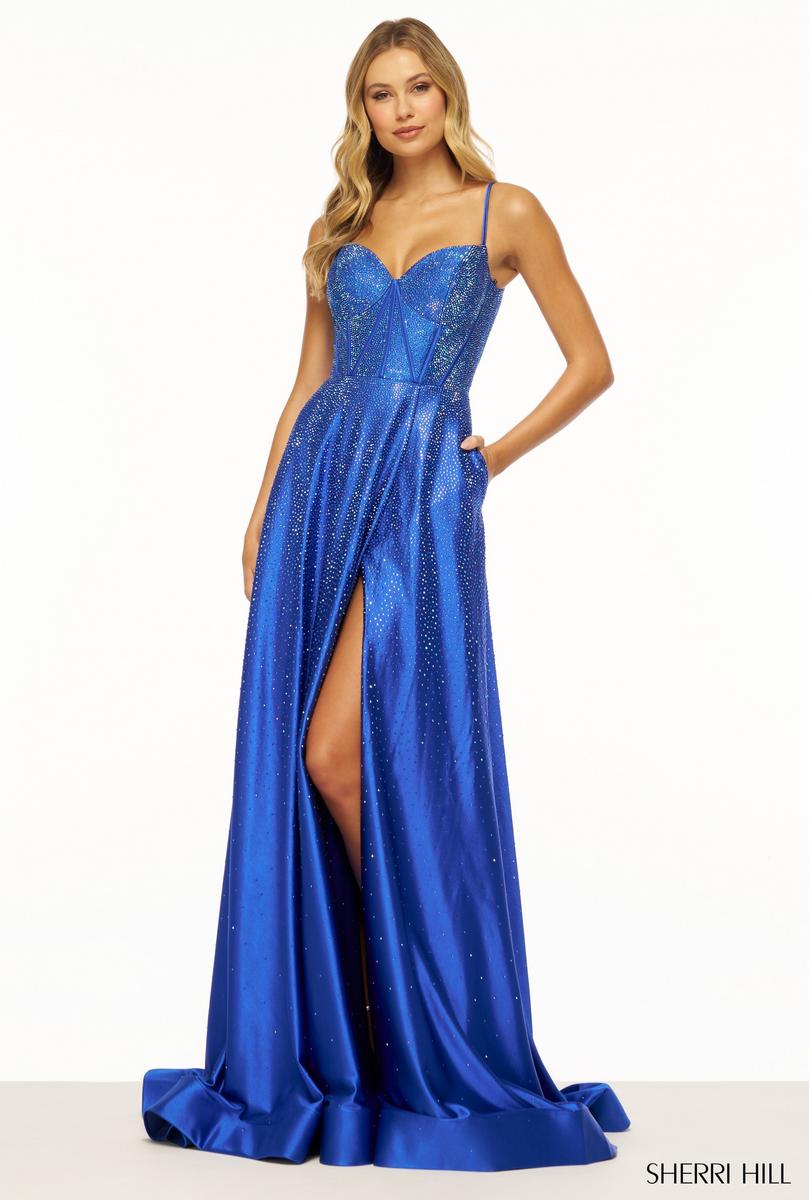 Sherri Hill Corset Heat Stone A-Line Prom Dress 56190