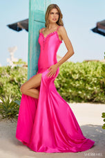 Sherri Hill Long Fitted Satin Prom Dress 56191