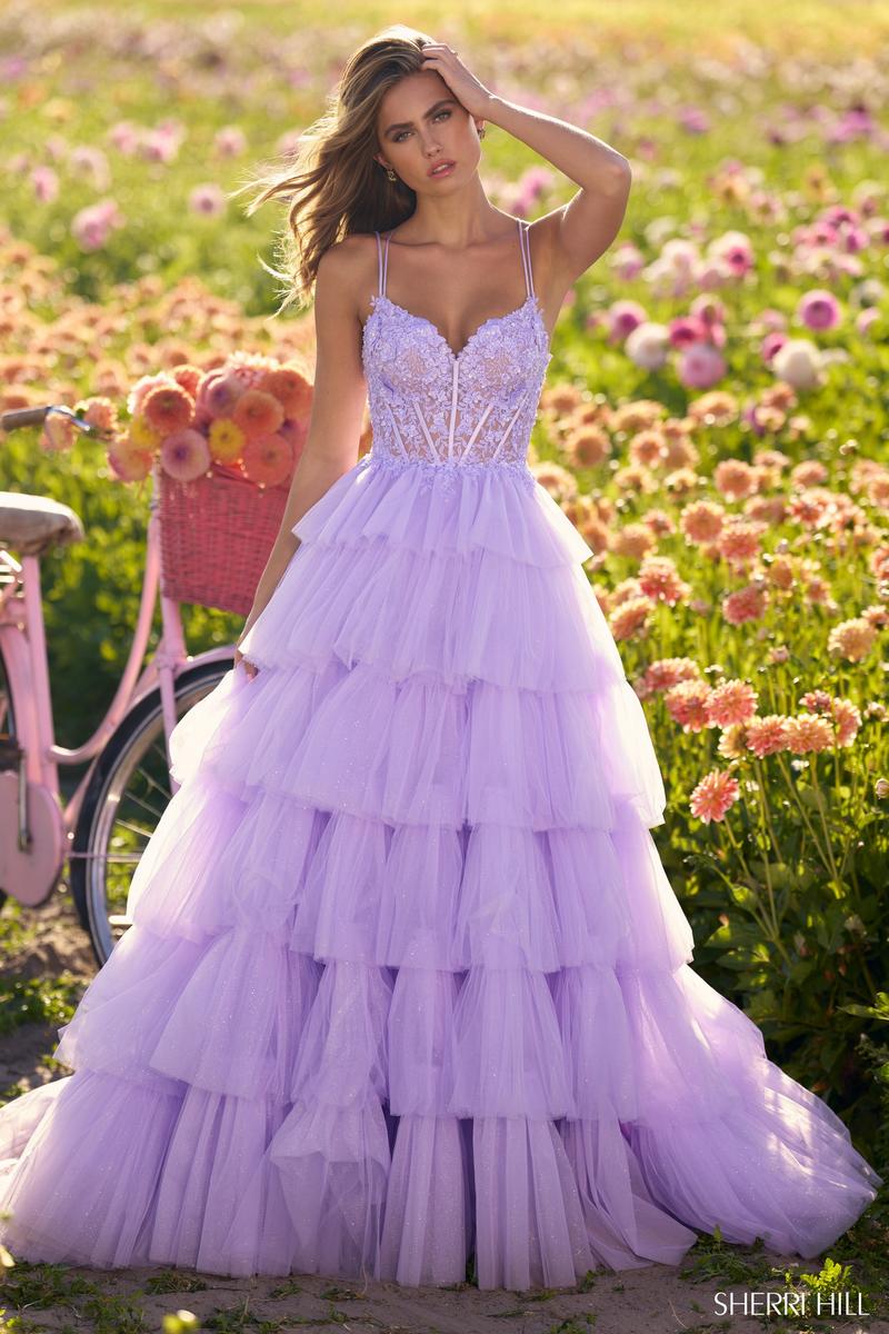 Sherri Hill Tulle and Lace Ball Gown Prom Dress 56192