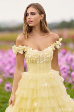 Sherri Hill Off Shoulder Tulle Ruffle Prom Dress 56199