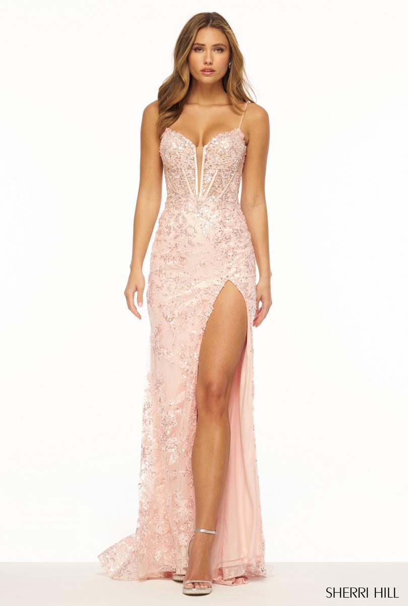 Sherri Hill Lace Corset Prom Dress 56208