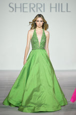 Sherri Hill Beaded Halter A-Line Prom Dress 56213