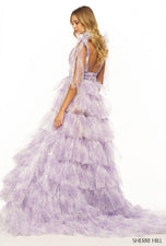 Sherri Hill Floral Print Ruffle Prom Dress 56242