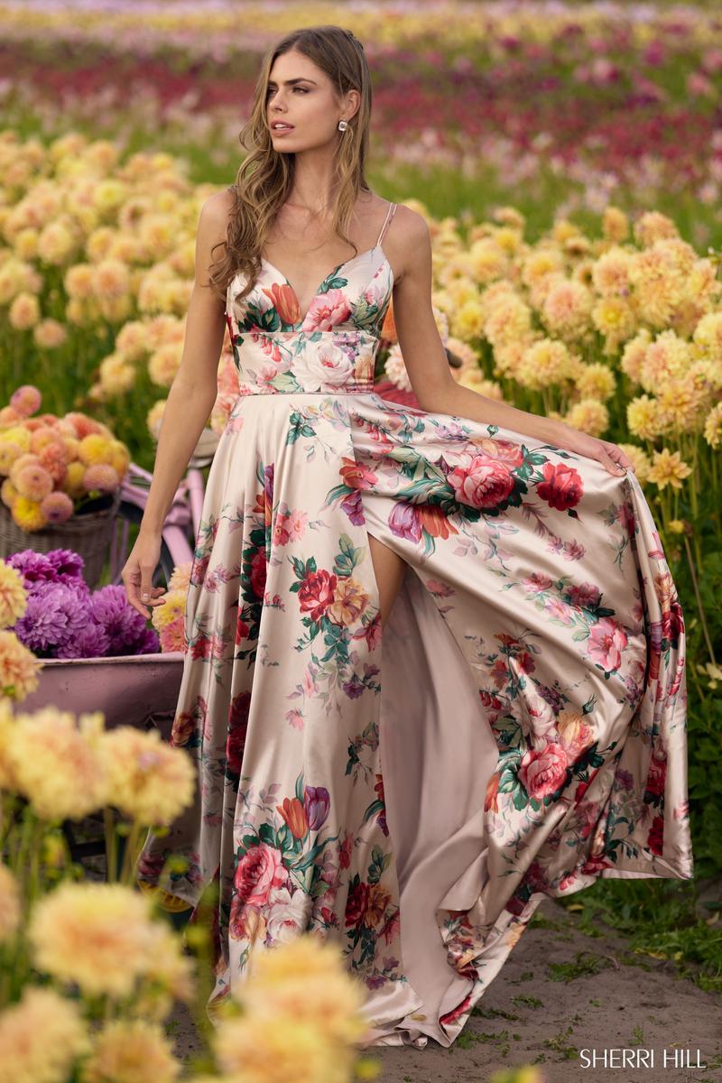 Sherri Hill A-Line Print Prom Dress 56247