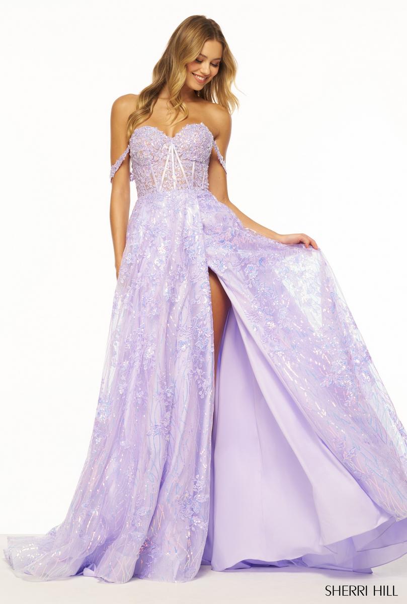 Sherri Hill Lace Corset A-Line Prom Dress 56261