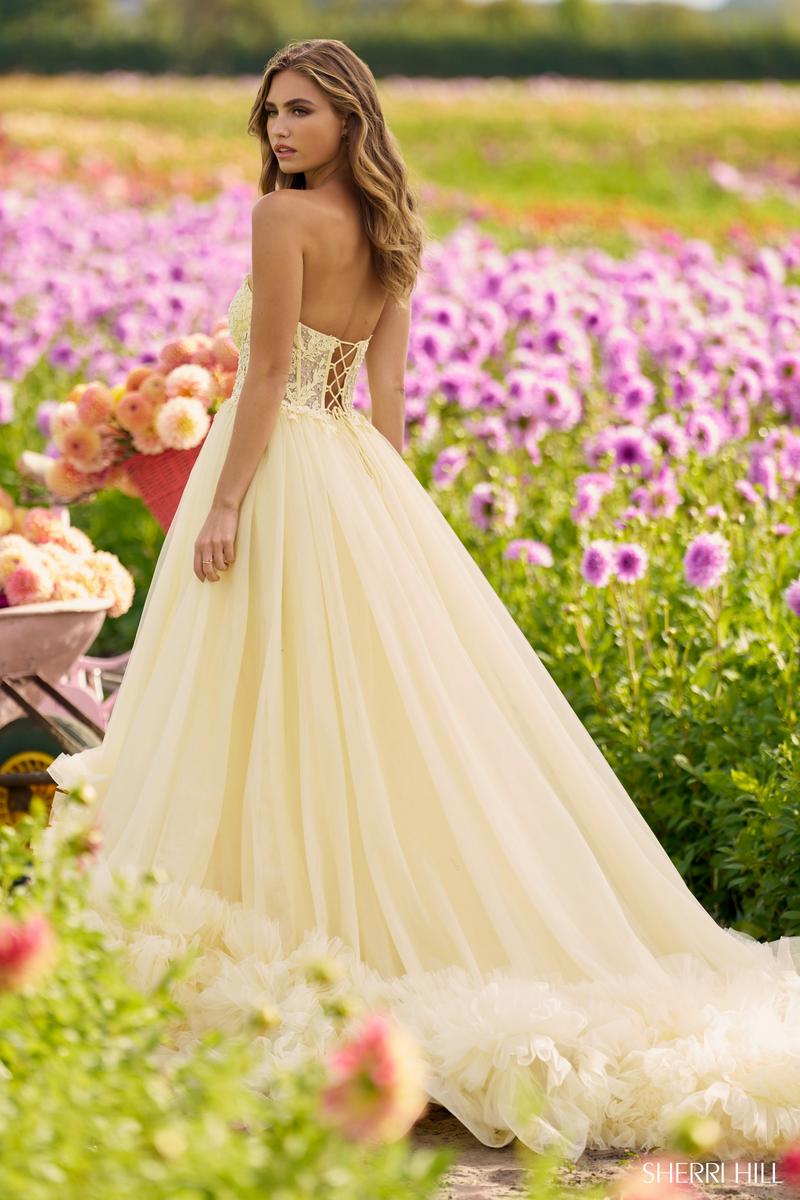 Sherri Hill  Strapless Ruffle Prom Dress 56270